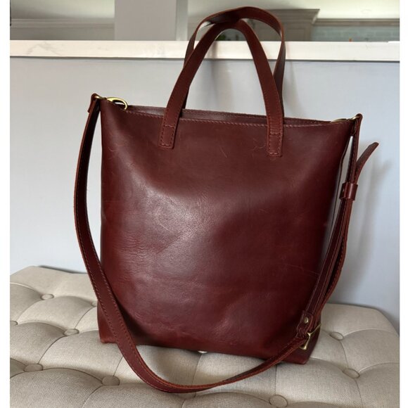 Portland Cognac Zippered Crossbody Tote - Picture 4 of 16